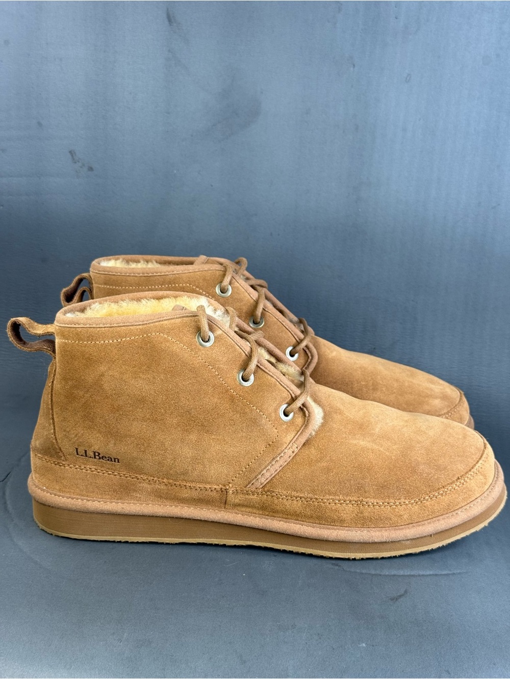 L.L.Bean Men's Wicked Good Lodge Chukka Boots suede shearling size 12